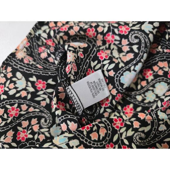 Croft & Barrow Women’s Multicolor Paisley Button-Down Blouse Convertible Sleeves - Picture 6 of 9